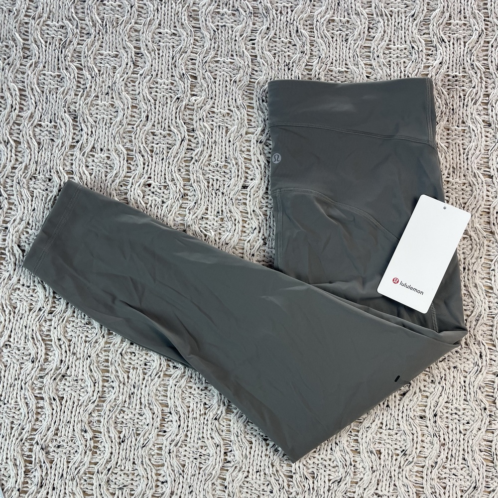 Lululemon Power Thru HR Tight 25" Leggings Womens 14 Grey Nylon Multicolor NWT